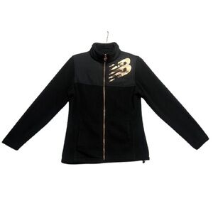 New Balance Black and Rose Gold Fleece Zip Up Jacket